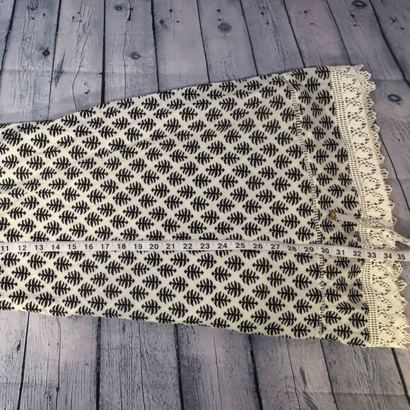 Old Navy Black Cream Embroidered Trim Tassel Tie Cotton Cowgirl Sun Dress XL - Picture 8 of 10